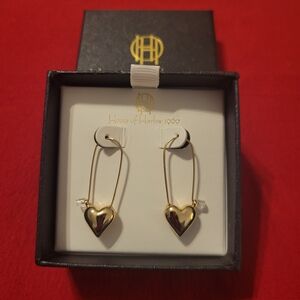House of Harlow 1960 Gold Heart Earrings